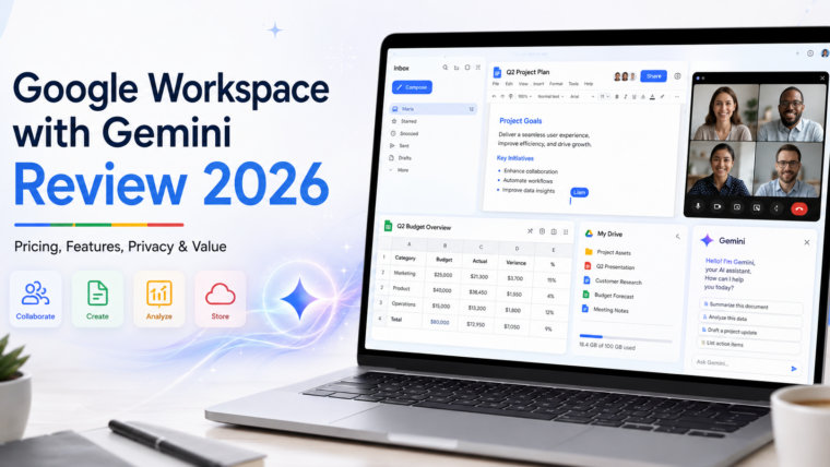 Google Workspace with Gemini review 2026 showing Gmail, Docs, Sheets, Drive and Meet