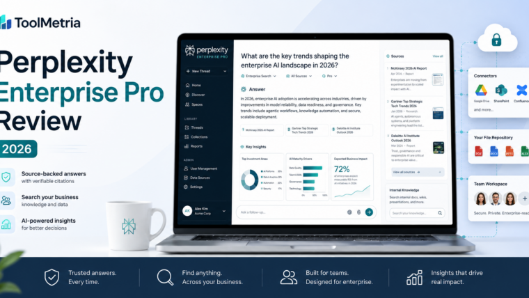 Perplexity Enterprise Pro review 2026 with AI research, internal knowledge search and file connectors
