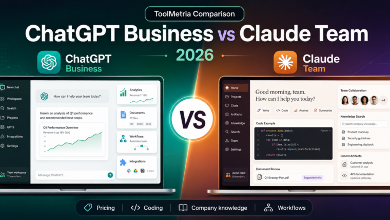 ChatGPT Business vs Claude Team comparison 2026 for business AI, coding, company knowledge and workflows