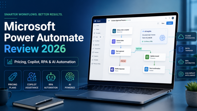 Microsoft Power Automate review 2026 with Copilot, RPA, cloud flows and AI automation