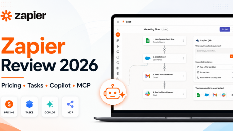 Zapier review 2026 with pricing, tasks, Copilot, MCP and automated business workflows