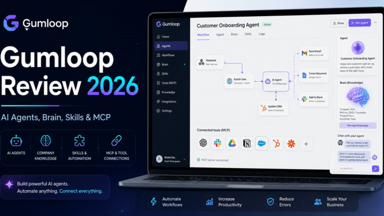 Gumloop review 2026 with AI agents, company knowledge, Skills, MCP and business automation