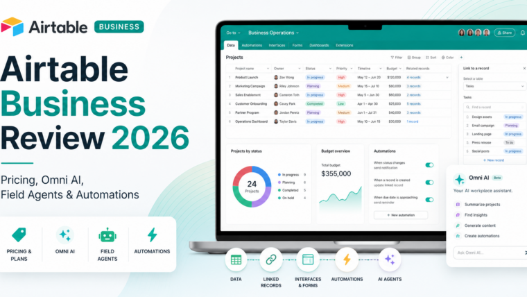 Airtable Business review 2026 with Omni AI, Field Agents, automations and custom business databases